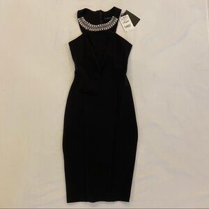NWT~ZARA Black Embellished Party Dress -Xsmall
